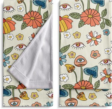 Різдвяні кухонні рушники Kwlegh, рушник для рук, різдвяна ялинка, цукерка-тростина, сніжинка, рушник для пальців, набір з 2 шт. , милий чоловічий банний рушник, високопоглинаючі рушники, 36 x (квіти грибів)