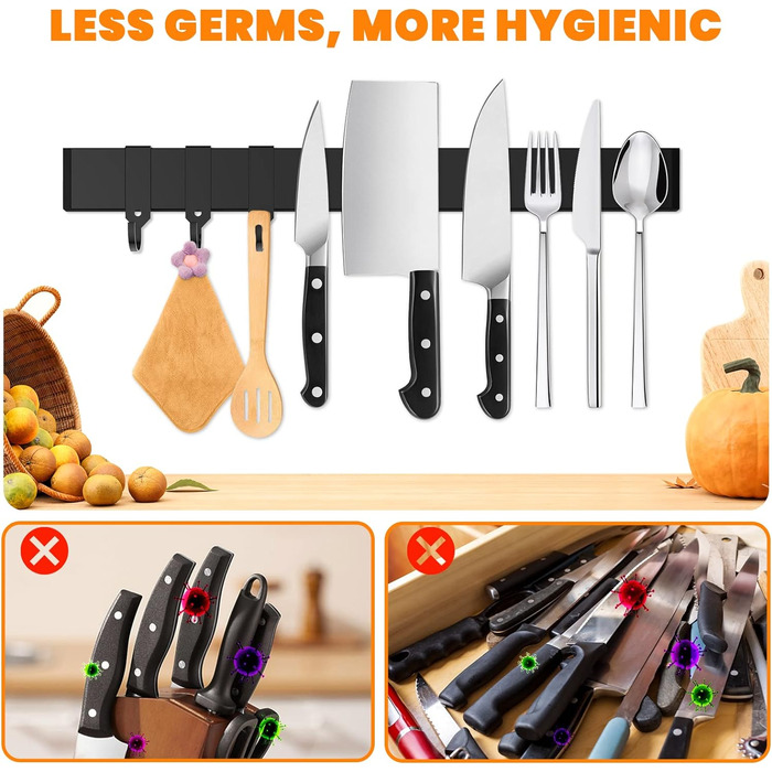 Подставка для ножей с магнитной полосой 40 см Cocolemon