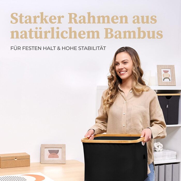 Корзина для хранения HENNEZ Корзины, совместимые с IKEA KALLAX Полка - Корзина для хранения дров Маленький антрацит - Ящик для хранения Полка Корзина для хранения - Бумажный ящик Войлочная корзина Складная корзина для белья (40 л, черная)