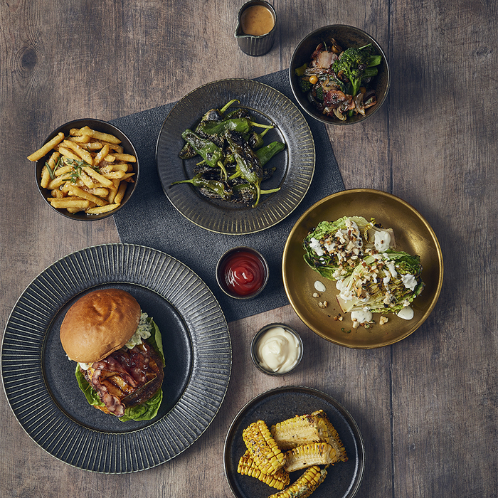 Тарілка 21 см, Terra Porcelain Black Fluted, GenWare