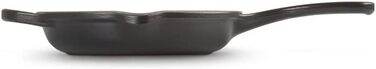 Чавунна сковорода LE CREUSET Signature, кругла, Ø Для всіх типів плит, вкл. Підходить для індукції, 1,93 кг, гранатовий, 20182239490422 (матовий чорний, 16 см)