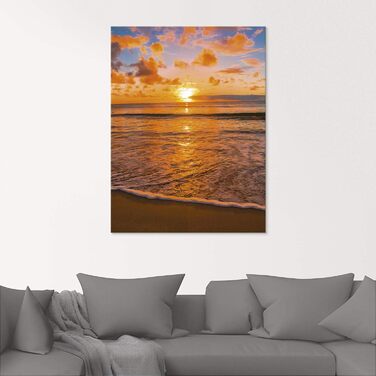 Настінний декор скляні картини настінна картина скляна картина цільна 40x40 см квадрат пляж море сонце карибський пейзаж узбережжя схід сонця морський S7LE (Тропічний пляж, 100Д x 50Ш см)