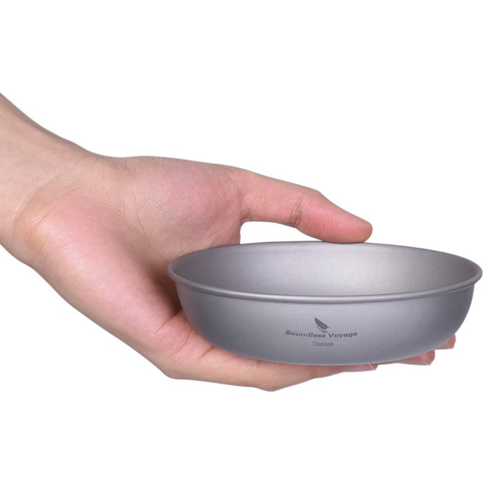 Безграничный Вояж Сверхлегкий Кемпинг Титановая Сковорода Посуда Тарелка С Сумкой Для Переноски Наружная Титановая Посуда и Измерительный Набор Приборов (Ti13136B)
