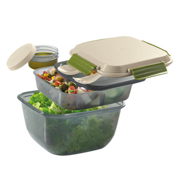 Ланчбокс зі столовими приборами 1,5 л 4 предмети зелений Fresh Cilio