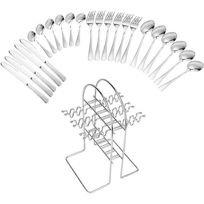 Набор столовых приборов на 6 человек, 24 предмета, серебристые peinat