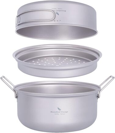 Портативний набір для пікніка 1.8 л. парова каструля та 1 л. каструля iBasingo