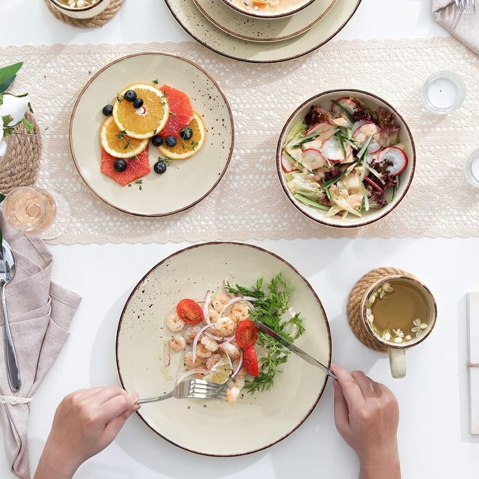 Набір столового посуду на 12 осіб, 48 предметів, бежевий Navia Vancasso