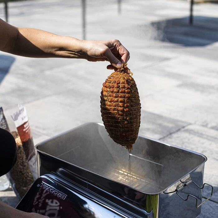 Настільна коптильня з термометром нержавіюча сталь Browin