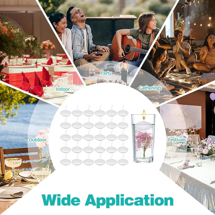 Набір із 30 плаваючих свічок білого кольору GOWTX