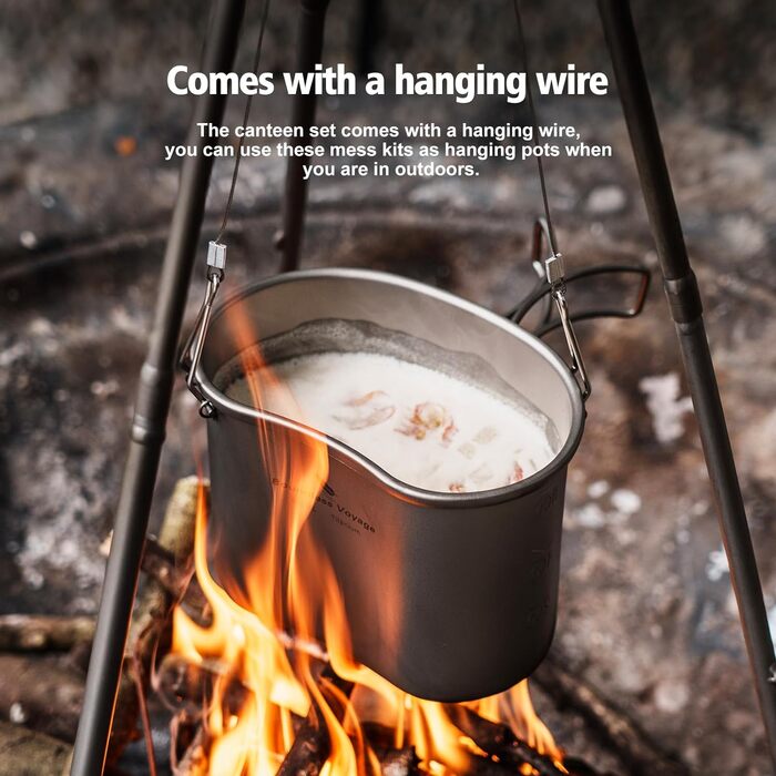 Титановий посуд для кемпінгу 300 та 600 мл iBasingo