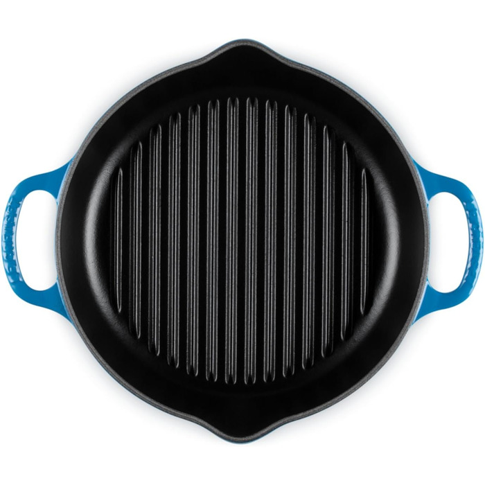 Чавунна сковорода-гриль кругла 26 см, синій Марсель Signature Le Creuset