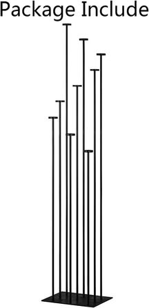 Чорний залізний 9-ручний свічник LANLONG