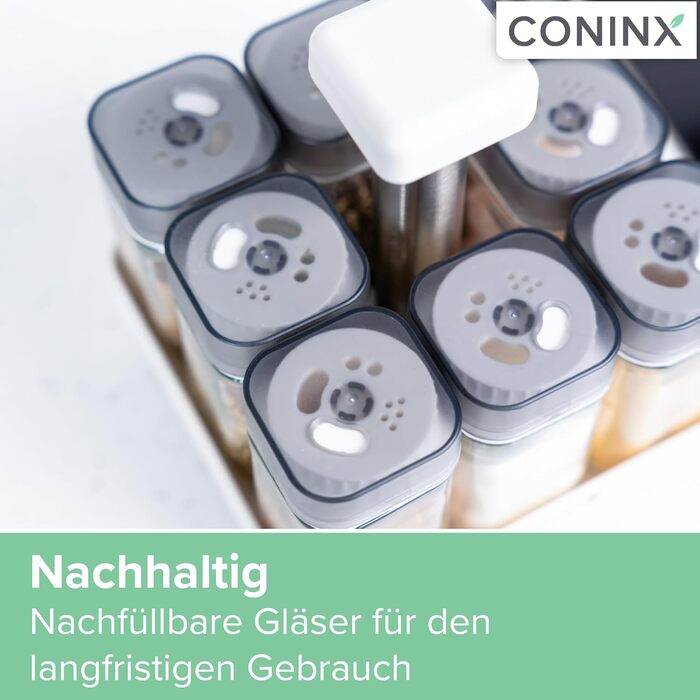 Стійка для спецій із 8 баночками для спецій Coninx