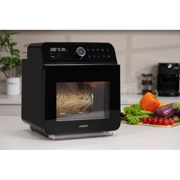 ARDESTO Мультипіч, 2250Вт, об'єм-15л, сенсорне керування, функція приготування на пару, 40-220°C, метал/пластик, біло-чорний