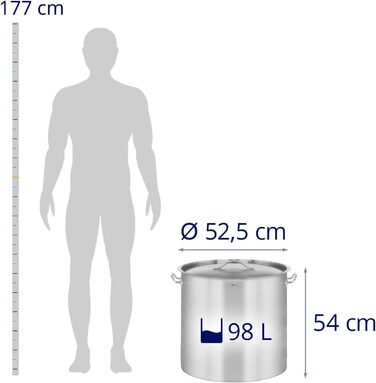 Індукційна каструля Royal Catering Ø 32 см з кришкою Каструля з нержавіючої сталі Індукційна каструля Індукційна каструля Каструля з нержавіючої сталі (98 л)