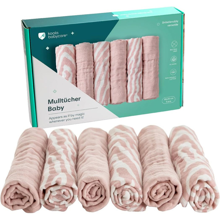 Набір із 6 рушників для дітей 30 х 30 см KOALA BABYCARE