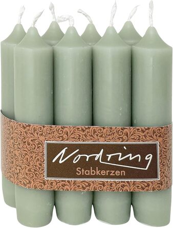 Набір з 8 конічних свічок 2,2 x 11 см, пастельно-зелений Nordring