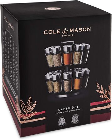 Підставка для спецій з 20 банками Cole & Mason