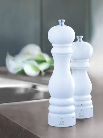 Ручний млин для перцю Peugeot Paris, регулювання помелу u'Select, висота дерево, чорний, 23720 (22 см, білий лакований)