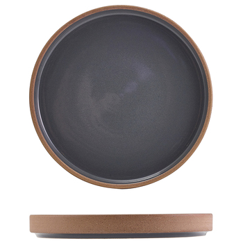 Тарілка презентаційна 18*2.3 см із низьким вертикальним бортом, Kava Dark Grey Stoneware Raw Wall, GenWare