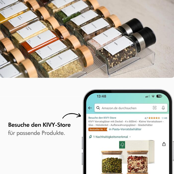 Ємності для зберігання продуктів  4 предмети 1200 мл KIVY