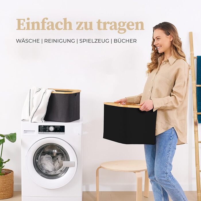 Корзина для хранения HENNEZ Корзины, совместимые с IKEA KALLAX Полка - Корзина для хранения дров Маленький антрацит - Ящик для хранения Полка Корзина для хранения - Бумажный ящик Войлочная корзина Складная корзина для белья (40 л, черная)