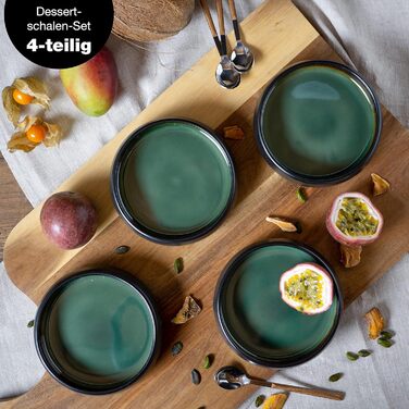 Набор из 18 предметов из керамогранита на 6 персон набор посуды из 6 обедов, маленькие, глубокие тарелки (4 маленькие миски)