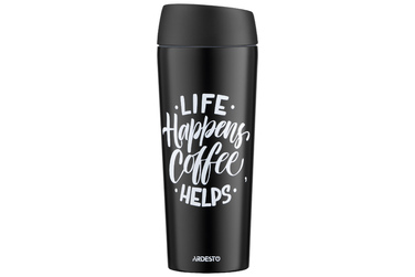 ARDESTO Термокухоль Coffee Time 450 мл, нержавіюча сталь, чорний
