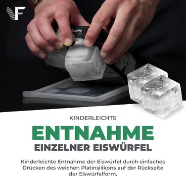 Запатентована кругла форма для льоду Neighbour&39s Friend, 2 шт. - XXL форма для льоду для віскі, рому та коктейлів - 12 кубиків льоду - міцна платиновий силіконова форма для льоду, придатна для миття в посудомийній машині (2 чорні форми для льоду)