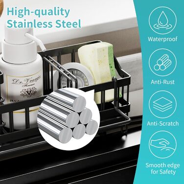 Органайзер для раковини, чорний iHomara