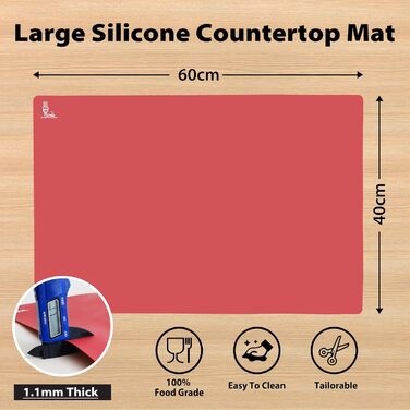 Антипригарний килимок для випічки 60 x 40 см червоний SUPER KITCHEN
