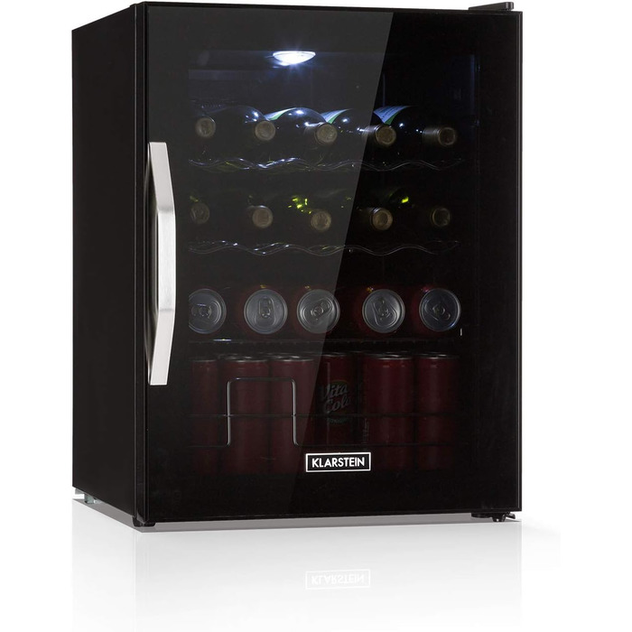Міні-холодильник зі скляними дверцятами 60 л чорний Klarstein