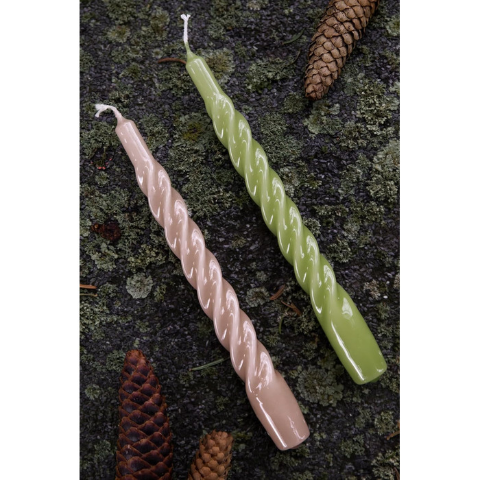 Набір з 6 декоративних свічок 2,2 x 21 см, лісовий зелений Candles with a Twist Kunstindustrien