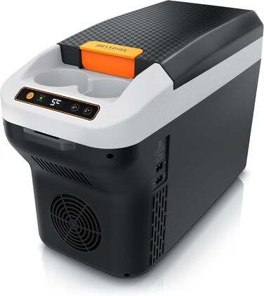 Електричний холодильник-бокс 10 л - напруга мережі 230 В та напруга автомобіля 12 В - охолоджує та нагріває - нагрівання макс. 65C - охолодження приблизно на 20C нижче температури навколишнього середовища - Холодно-сірий (тип 2)