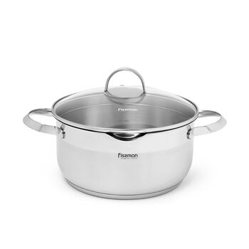 Каструля зі скляною кришкою Fissman CALLISTO 20x11,5 см на 3,5 л (5207)