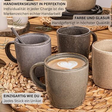 Комбінований сервіз на 6 персон, набір тарілок кавовий кухоль макаронна миска 30 шт. , набір посуду з кераміки посудомийна машина - мікрохвильова піч - стійкий до подряпин, набір посуду з кераміки КОЛЕКЦІЯ ЦІННОСТЕЙ (Каїр, комбінований сервіз 20 шт.)