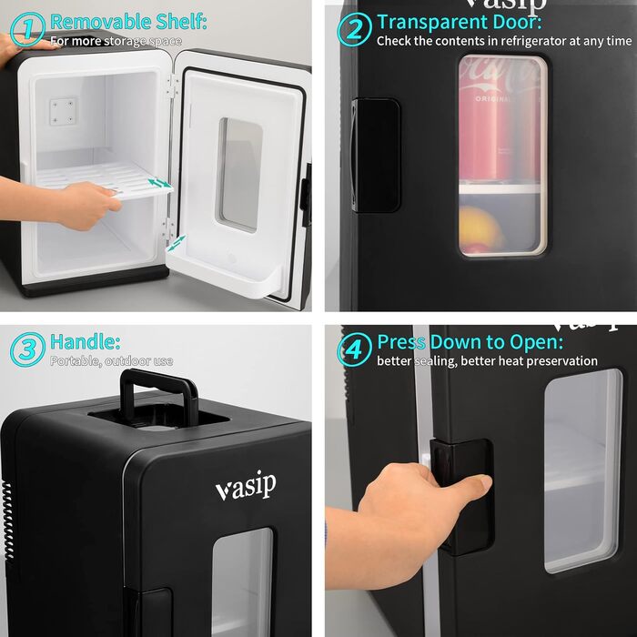 Міні-холодильник 15 л чорний Vasip