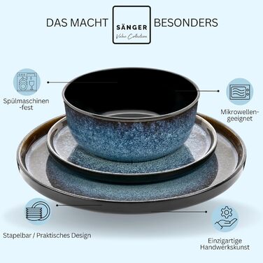 Кам&39яні миски для пасти 6 предметів, набір мисок для пасти на 6 осіб, набір мисок, придатний для миття в посудомийній машині та мікрохвильовій печі, велика багатофункціональна миска темно-сірого кольору 750 мл VALUE COLLECTION (Osaka, набір посуду 18 пр