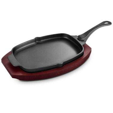 Чавунна сковорода зі знімною ручкою і підставкою 33,5х21 см GRILLI 777201 Код: 012734