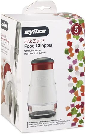 Класична овочерізка Zyliss E910012 Zig Zig, пластик/нержавіюча сталь, білий/червоний, цибулярізка, овочерізка, універсальний подрібнювач, можна мити в посудомийній машині, гарантія 5 років (подрібнювач овочів)