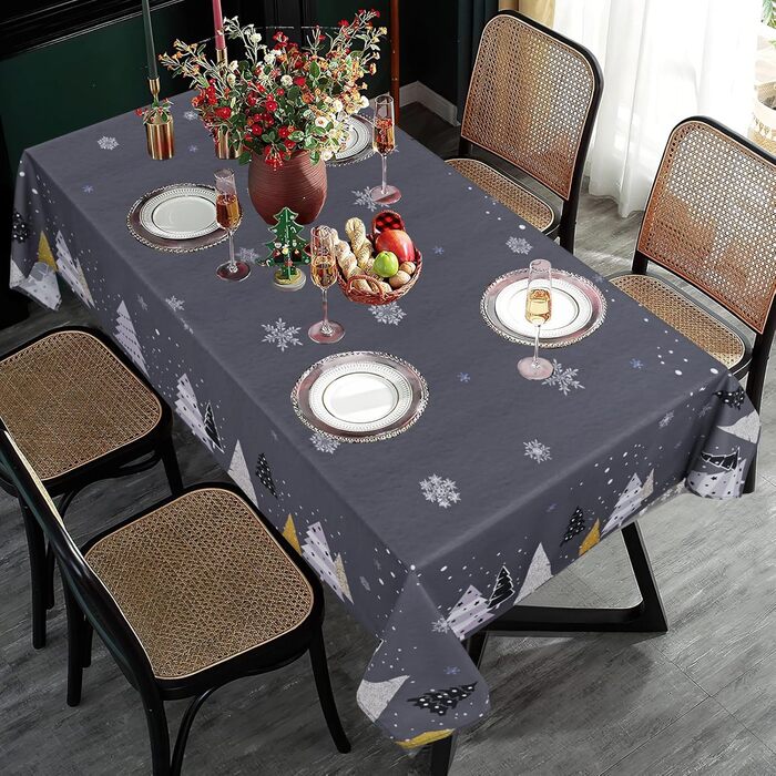 Різдвяна скатертина, темно-сіра 240 x 140 см прямокутна Yrendenge