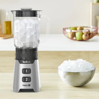 Tefal Блендер стаціонарний Minimix Glass 400Вт, чаша-700мл, ємність для смузі to go, скло, сірий