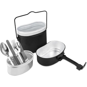 Похідний набір посуду для військових, 5 предметів, чорний Normani