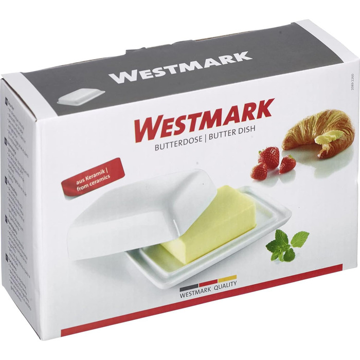Маслянка Westmark - Ідеально підходить для сервірування та зберігання - Можна мити в посудомийній машині - Спеціальний рельєф для надійного захоплення (керамічний, одинарний)