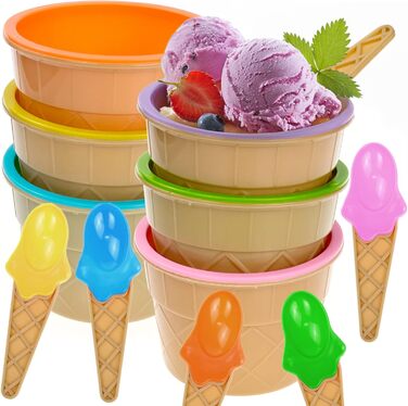 Набір паперові стаканчики для морозива з ложками 50 шт. 125 мл Bakiauli