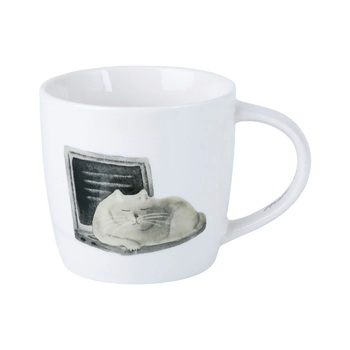 Кружка с ручкой, Кот на ноутбуке, 400 мл Maxwell & Williams