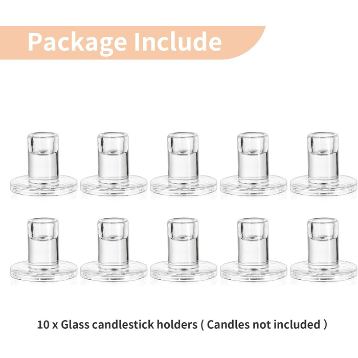 Стеклянные подсвечники 10 шт. прозрачные NUPTIO