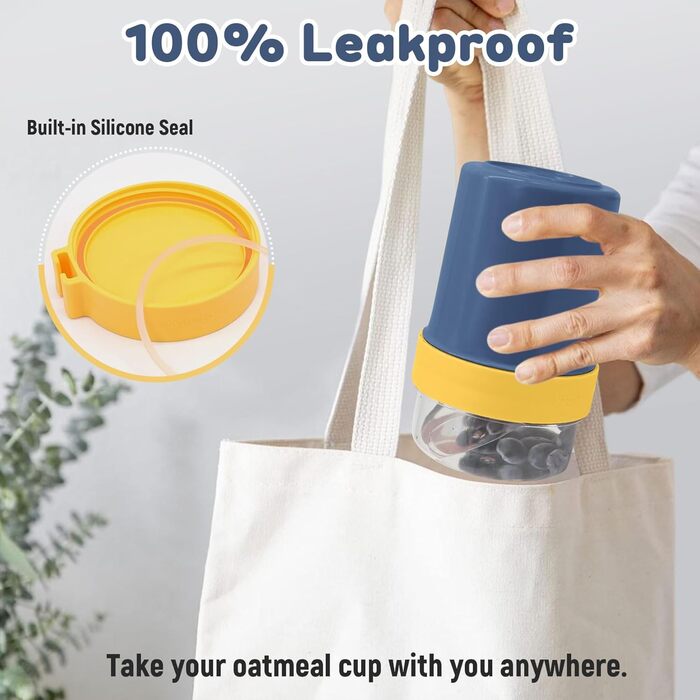 Стаканчик для пластівців 870 мл з ложкою та щіточкою, синій Forbabe