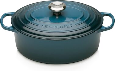 Жаровня 27 см с крышкой, глубокий бирюзовый Signature Le Creuset