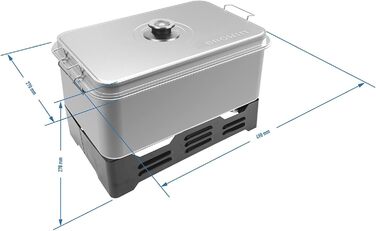 Настільна коптильня з термометром нержавіюча сталь Browin